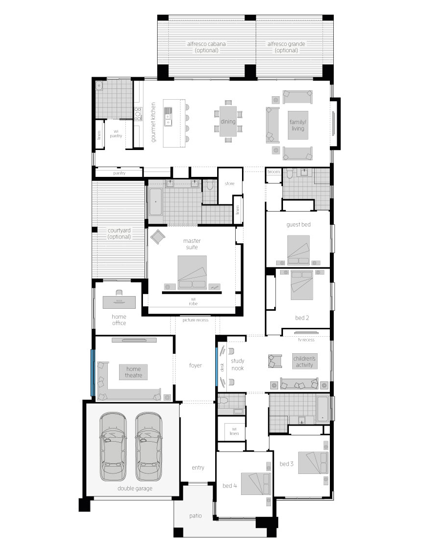 Floor Plan - Anchorage Floor Plan - Anchorage Luxury Home Design - McDonald Jones