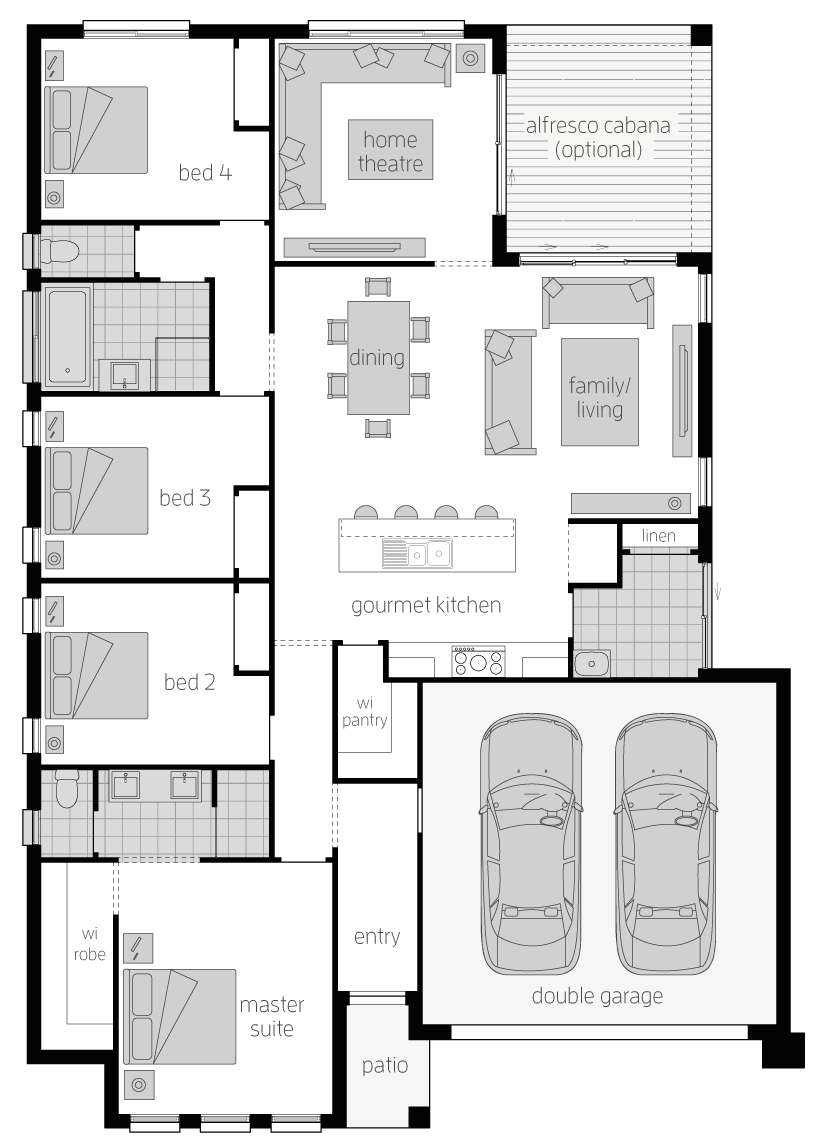 Addington- Single Storey Floor Plan- McDonald Jones