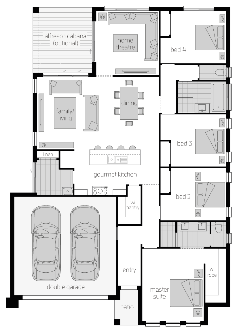 Addington- Single Storey Floor Plan- McDonald Jones