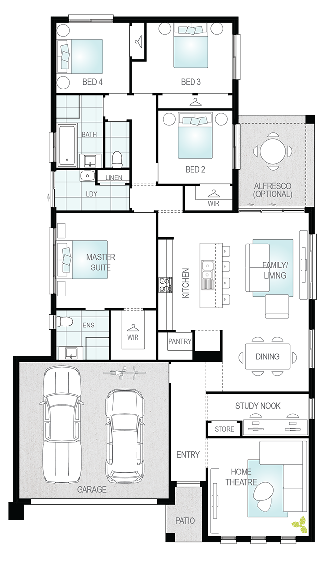 Prelude Floor Plan - Single Storey Floor Plan - McDonald Jones Homes