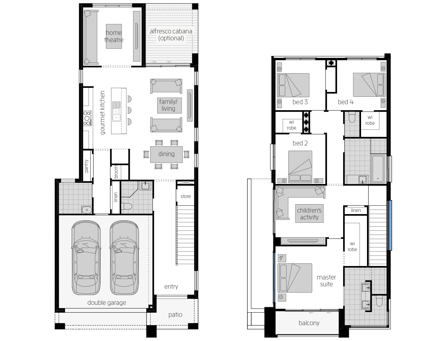 Whistler 28 Double Storey Floor Plan RHS