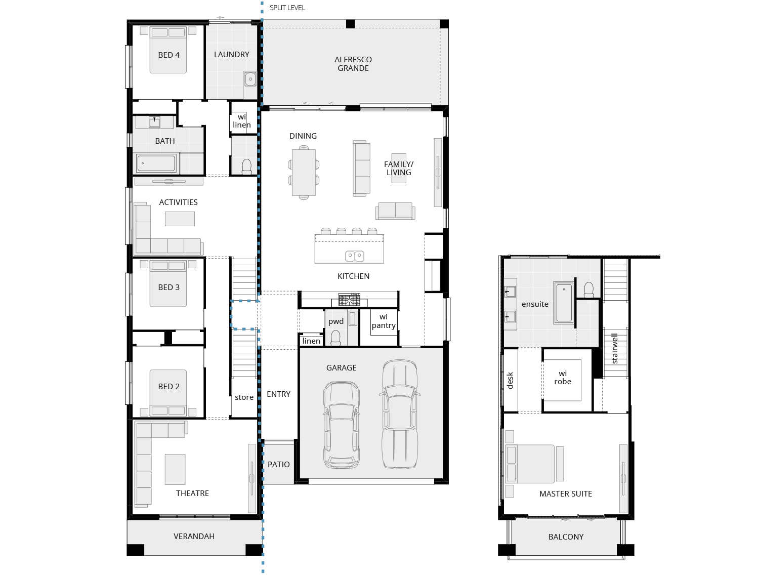 new split level home design floorplan hamersley