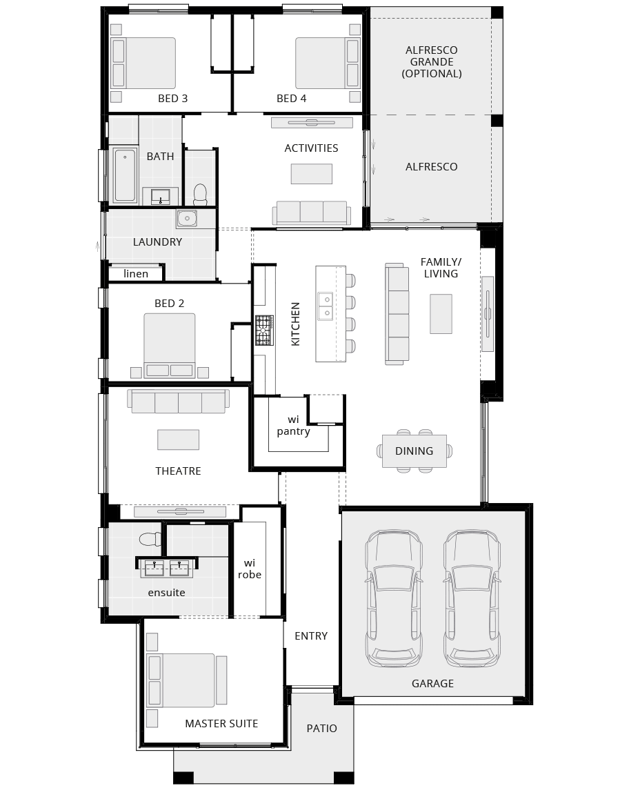 single storey home design havana executive standard floorplan rhs