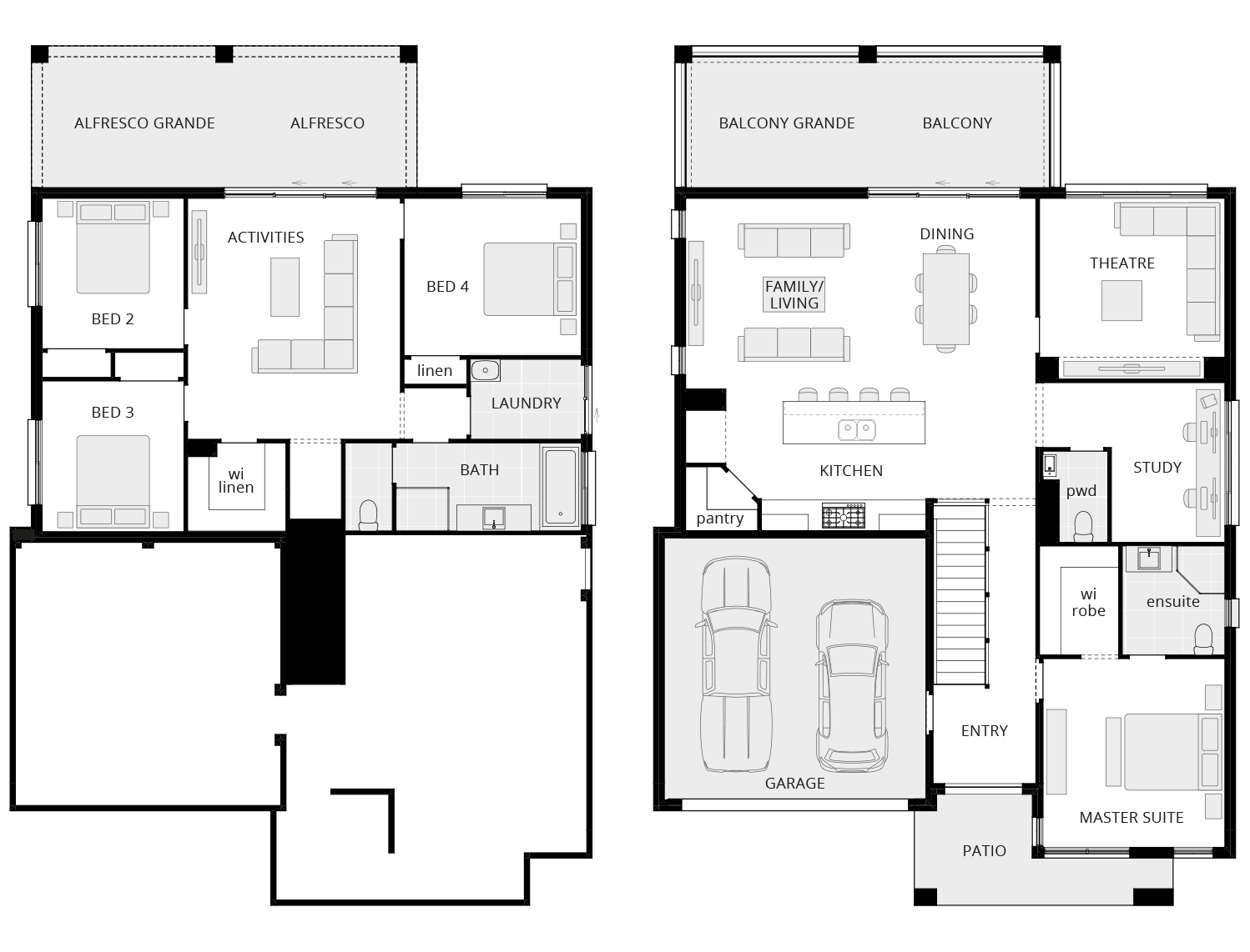 4 bedroom split level home design horizon floorplan rhs