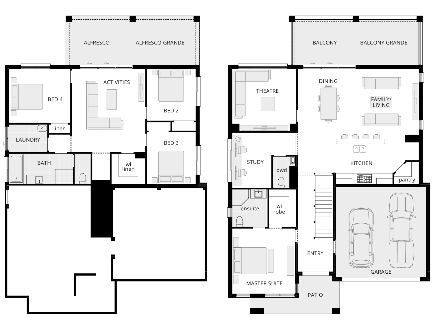 4 bedroom split level home design horizon floorplan rhs