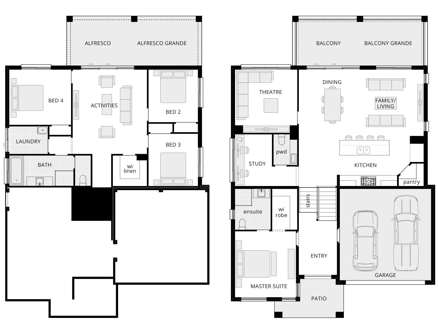tri-level home design horizon 4 bedroom floorplan rhs