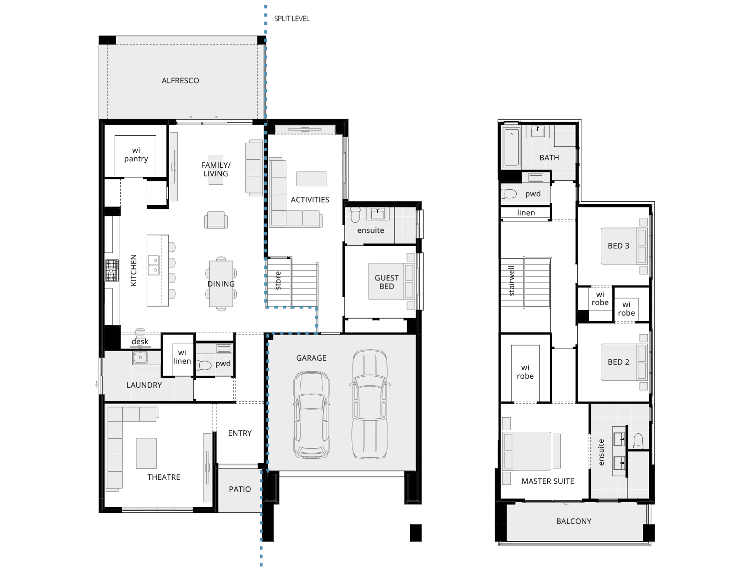 split level house designs for sloping blocks huntley standard floorplan rhs