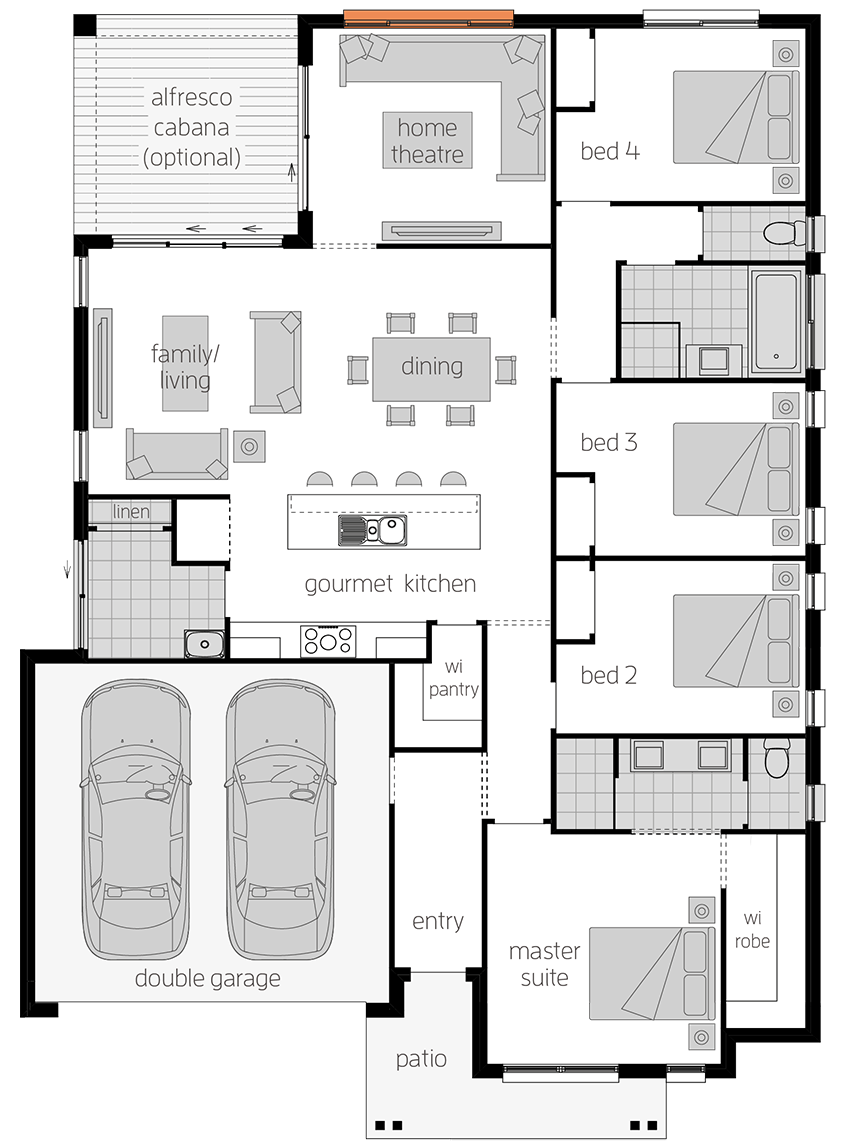 Linden One Linden One - Single Storey Floor Plan - McDonald Jones