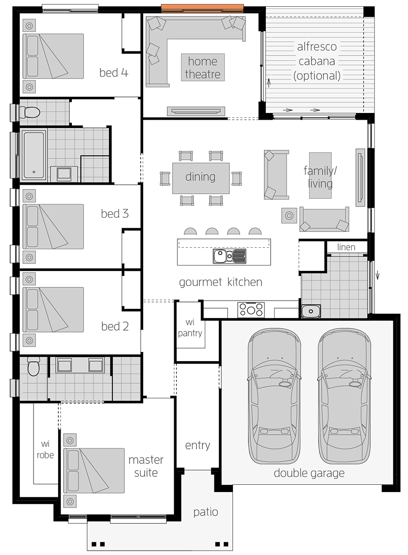 Linden One Linden One - Single Storey Floor Plan - McDonald Jones