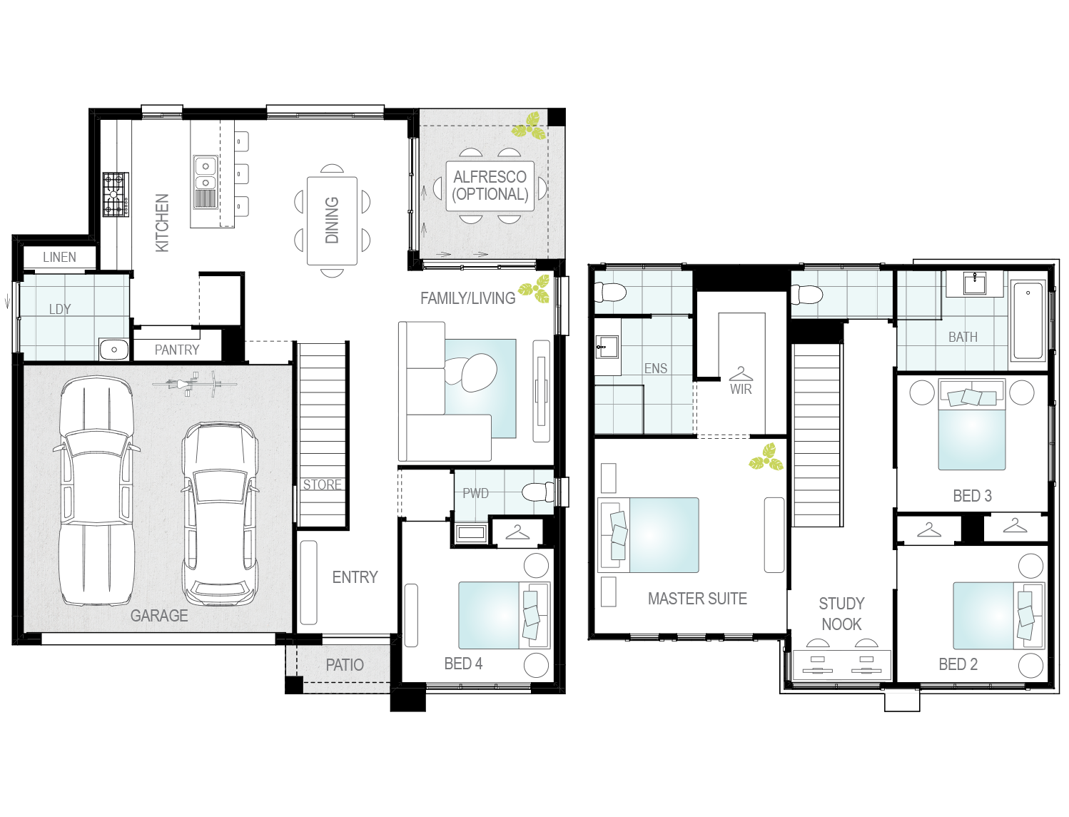 home design lurento two storey home design floorplan rhs