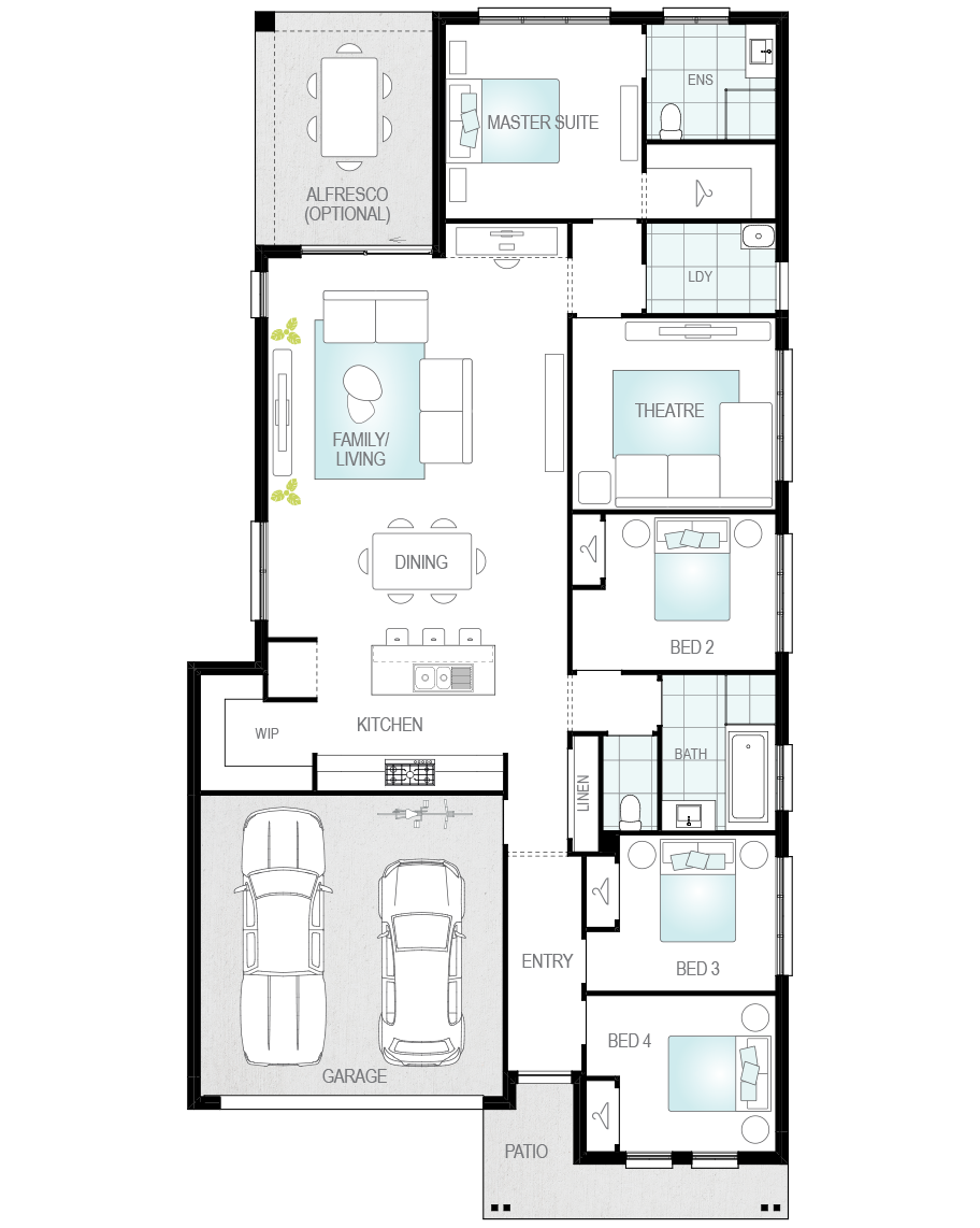 single storey home design mallorca standard floorplan rhs