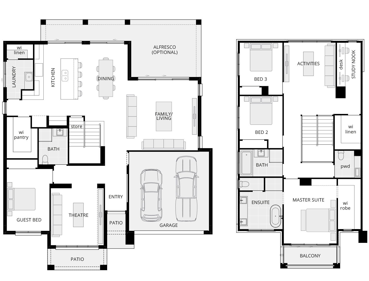 two storey home design mayfair standard floorplan rhs