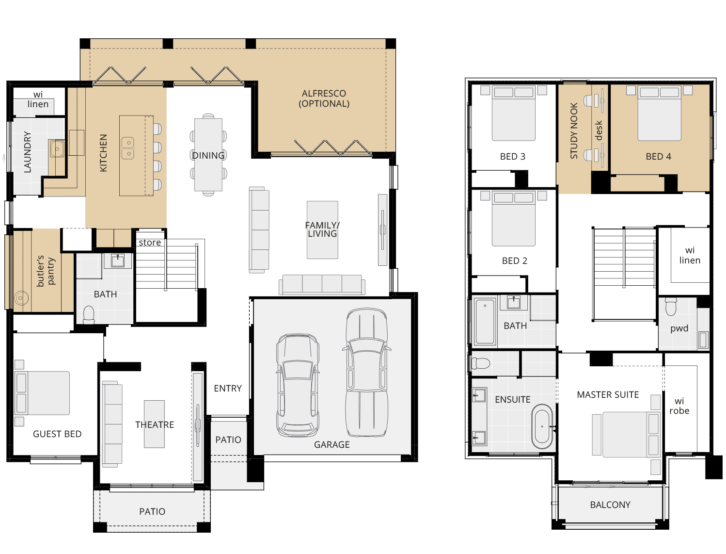two storey home design mayfair upgrade floorplan rhs