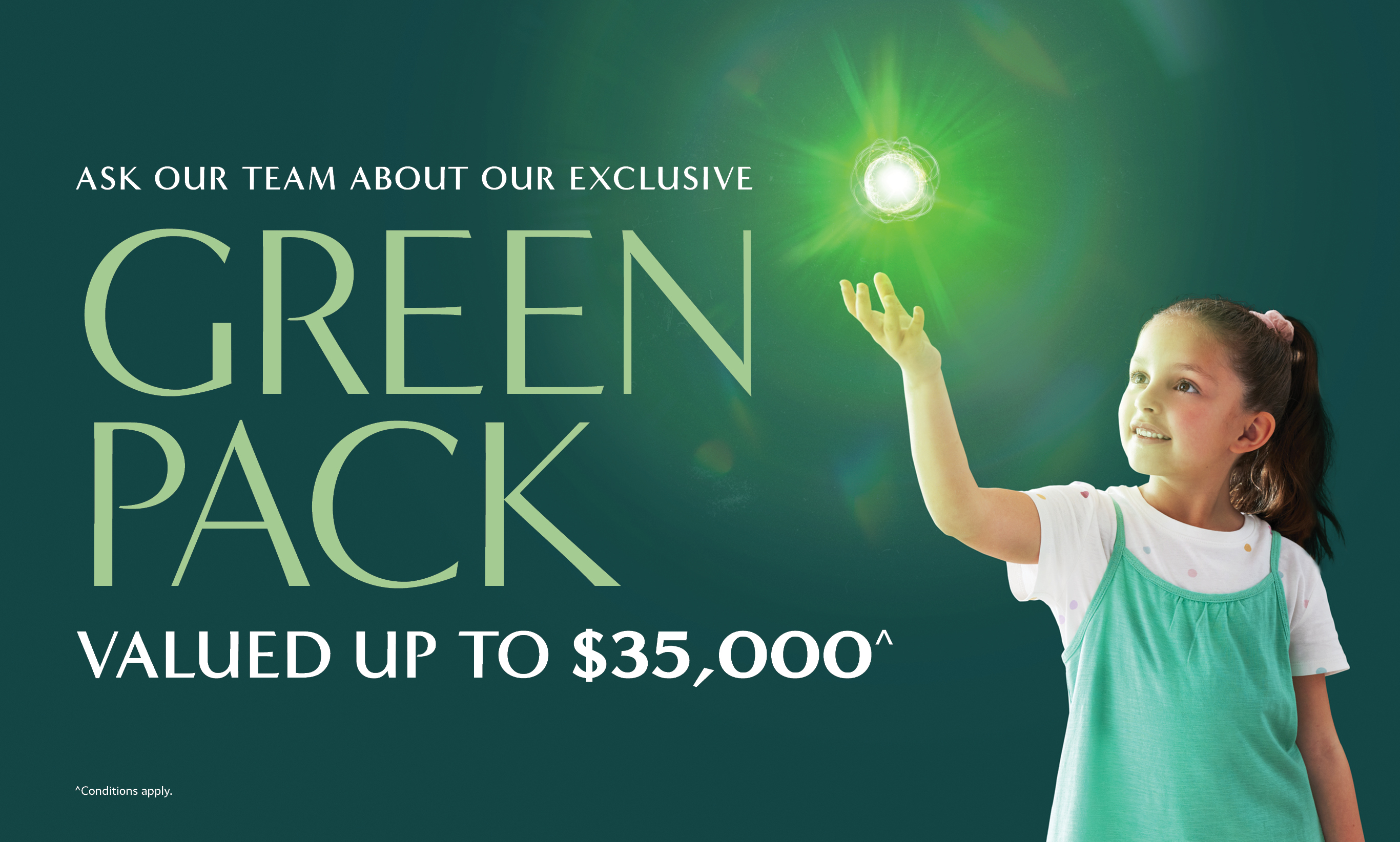 Green Pack valued up to $35,000^ green pack inclusions by mcdonald jones