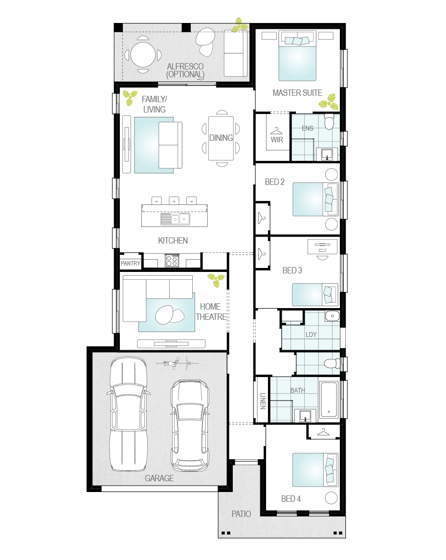 Floor Plan - Andorra Floor Plan - Andorra Narrow Block Home - McDonald Jones