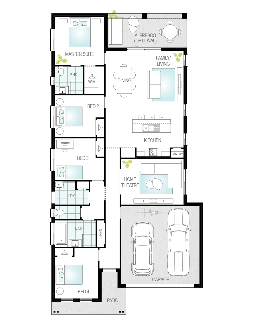 Floor Plan - Andorra Narrow Block Home - McDonald Jones
