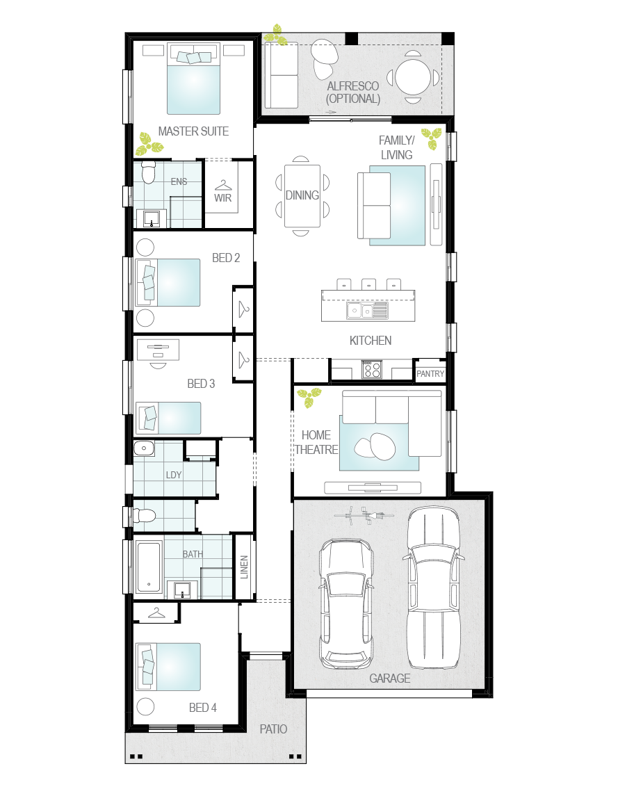 Floor Plan - Andorra Floor Plan - Andorra Narrow Block Home - McDonald Jones