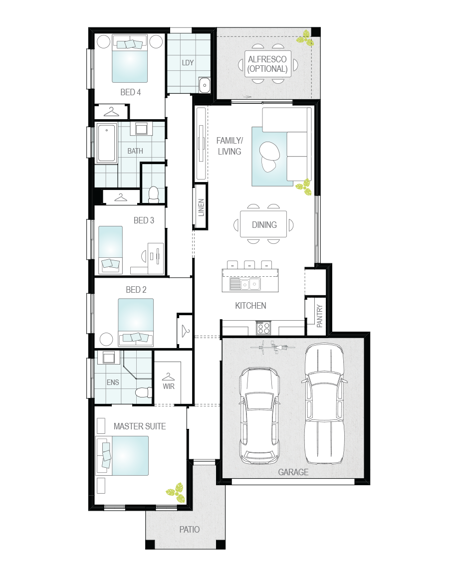 Floor Plan - Benito Floor Plan - Benito - Affordable Home Design - McDonald Jones