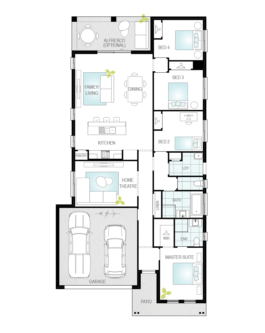 Floor Plan - Castalla Two - Affordable Home Design - McDonald Jones