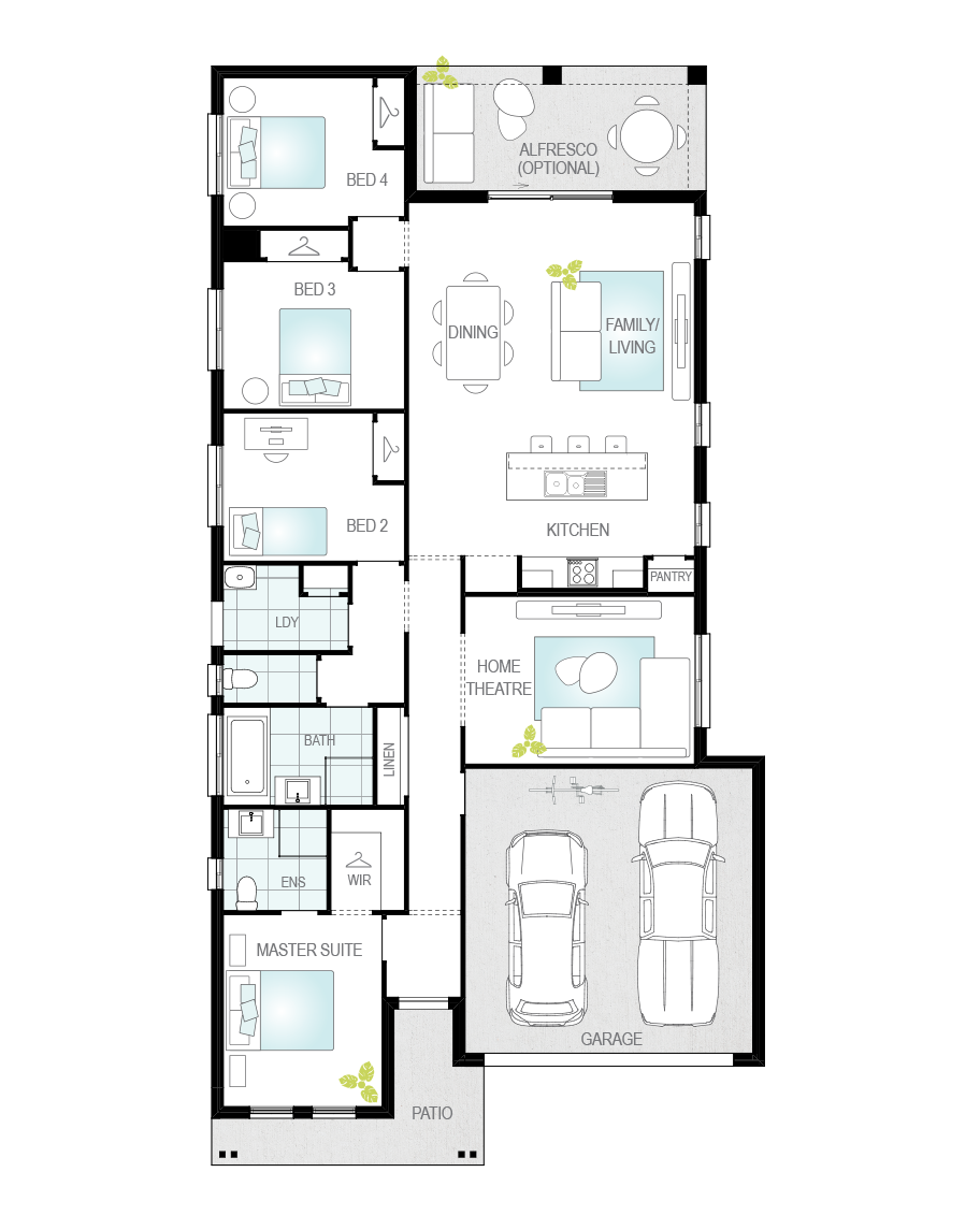 Floor Plan - Castalla Two - Affordable Home Design - McDonald Jones