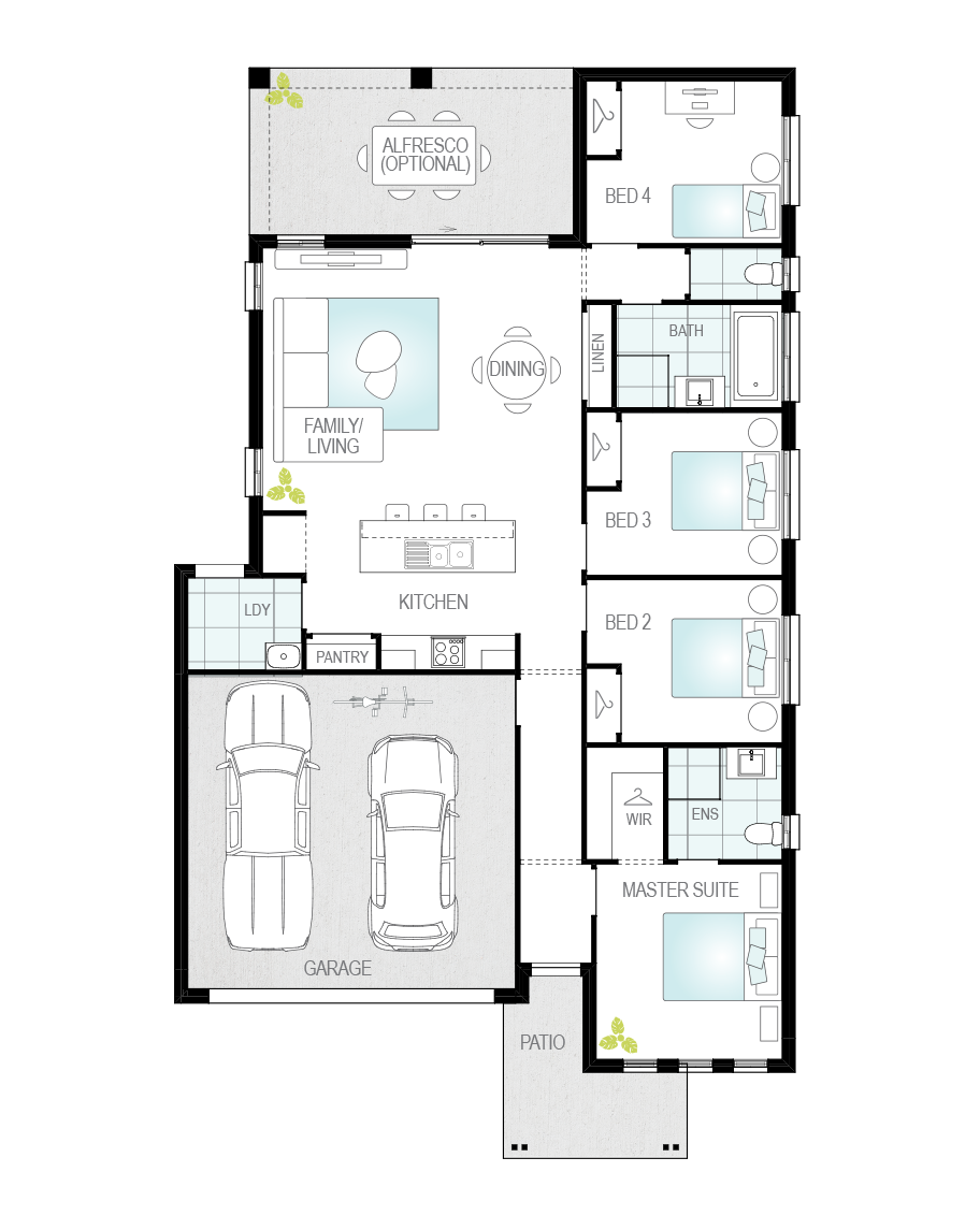 Floor Plan - Marbella - Single Storey Home - McDonald Jones