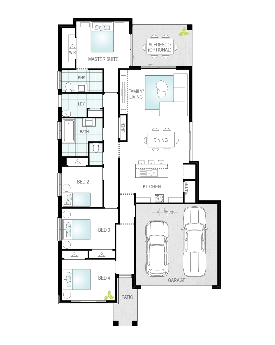Floor Plan - Peniche Floor Plan - Peniche - Single Storey Home - McDonald Jones