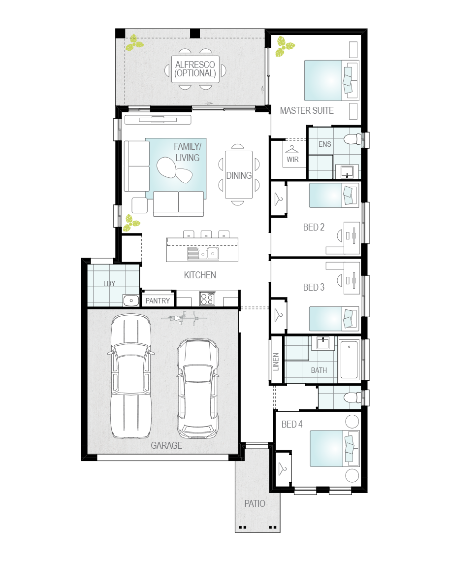 Floor Plan - Porto - Single Storey Home - McDonald Jones