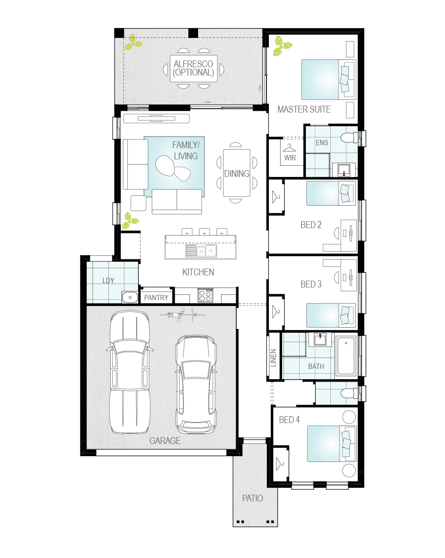 Floor Plan - Porto Floor Plan - Porto - Single Storey Home - McDonald Jones