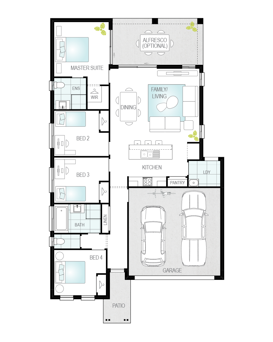 Floor Plan - Porto Floor Plan - Porto - Single Storey Home - McDonald Jones