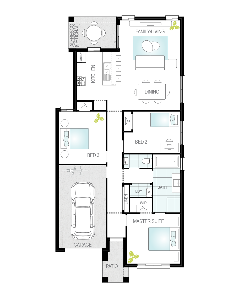 Floor Plan - Tavira One - Single Storey Home - McDonald Jones