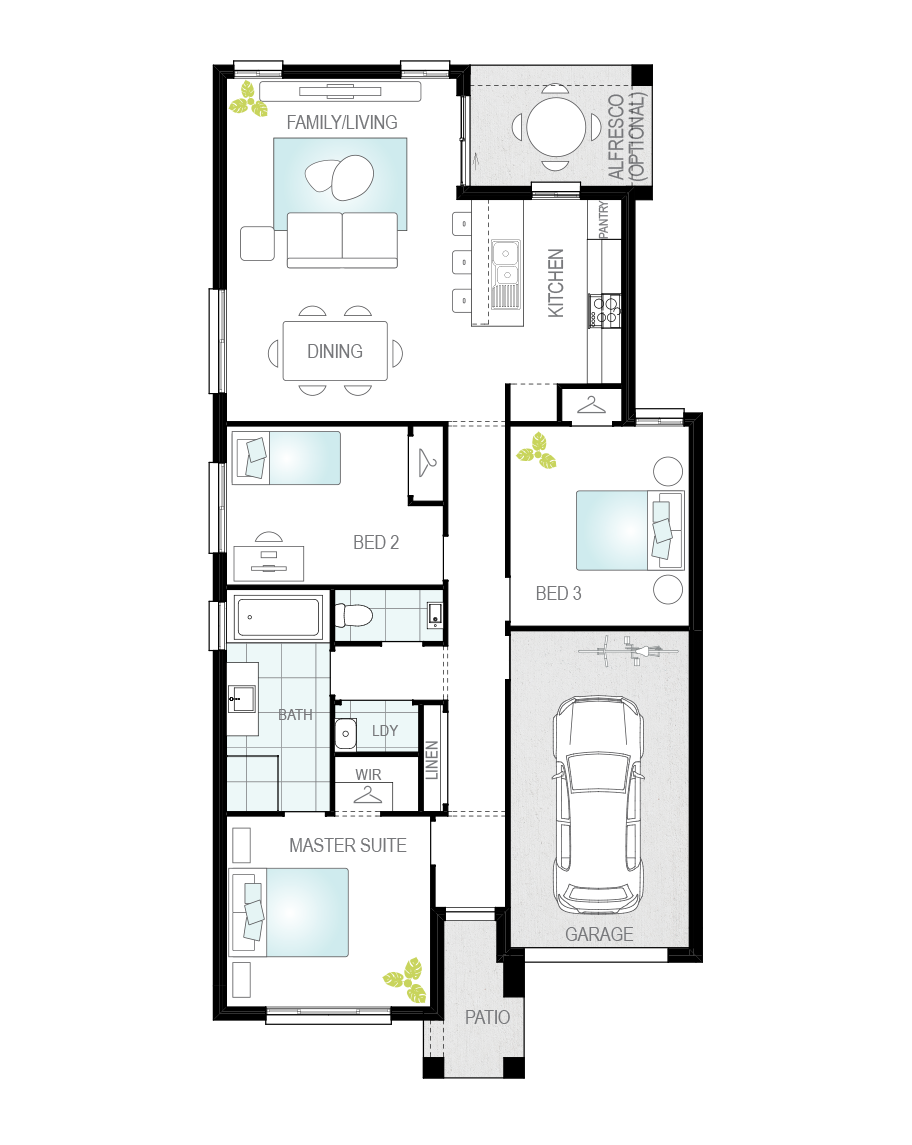 Floor Plan - Tavira One - Single Storey Home - McDonald Jones