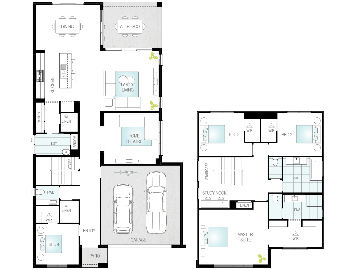 home design winton one executive now two storey standard floorplan rhs
