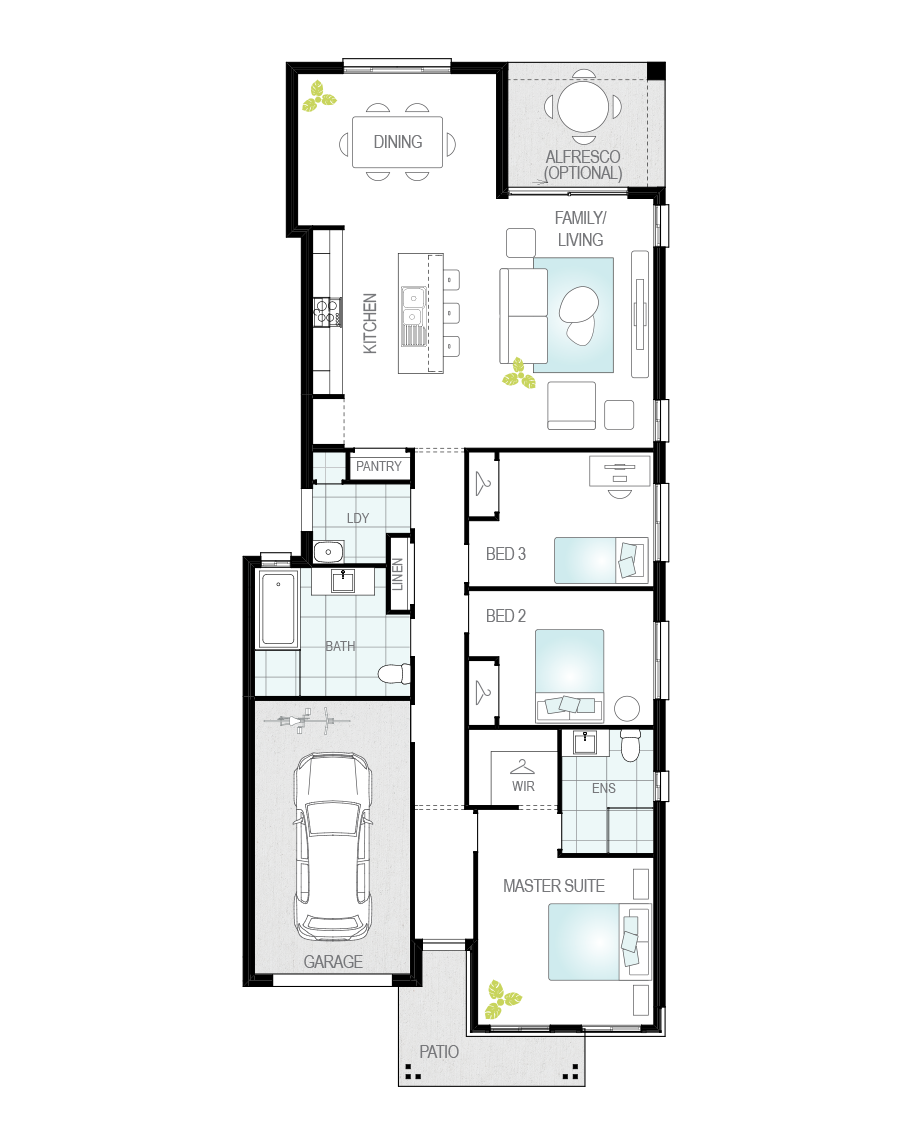 Floor Plan - Zamora One - Narrow Block Home - McDonald Jones