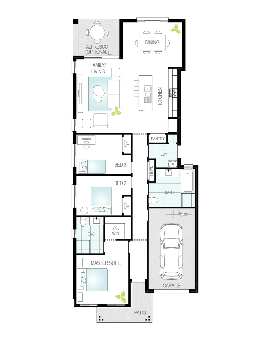 Floor Plan - Zamora One - Narrow Block Home - McDonald Jones