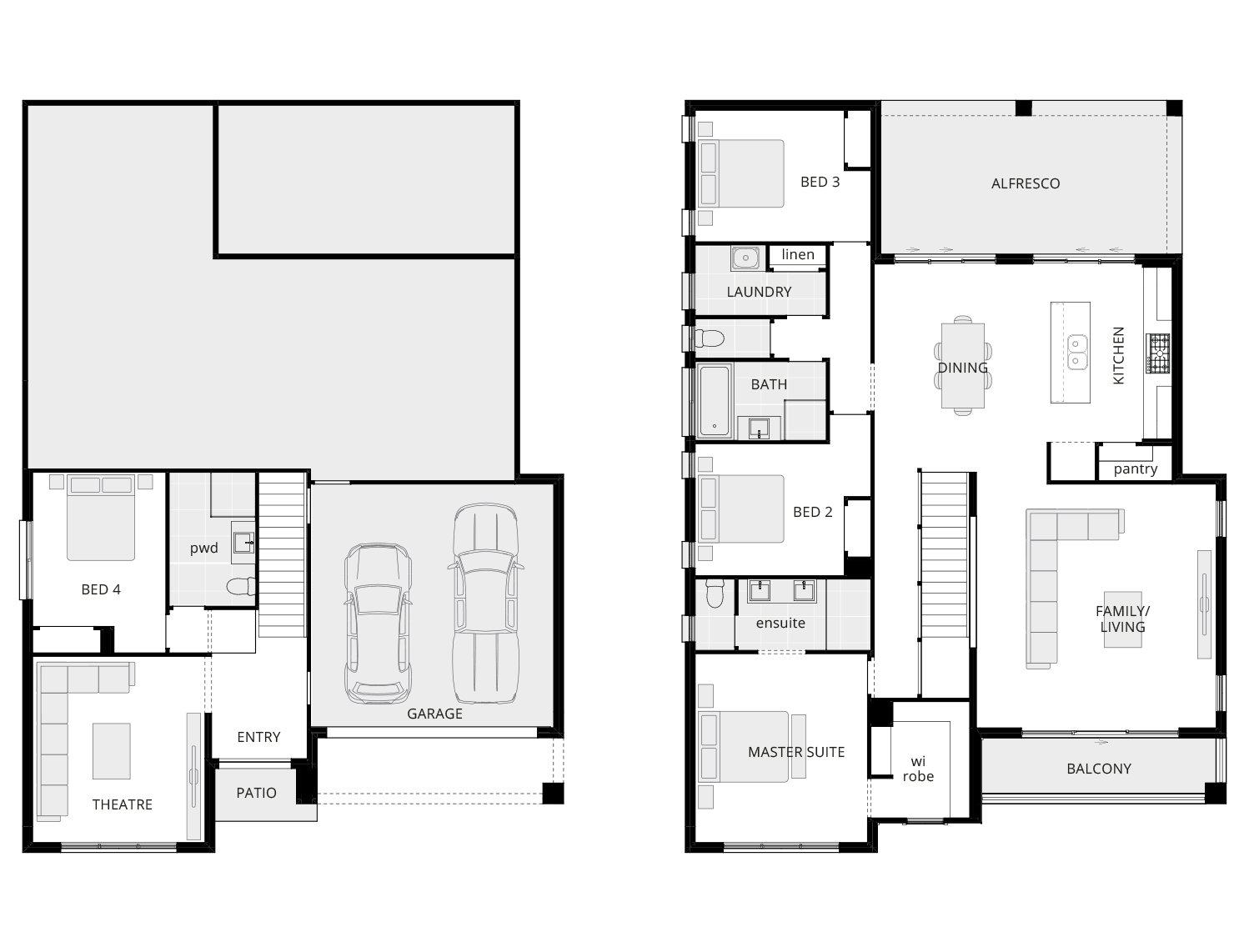 4 bedroom split level home design monterey floorplan rhs