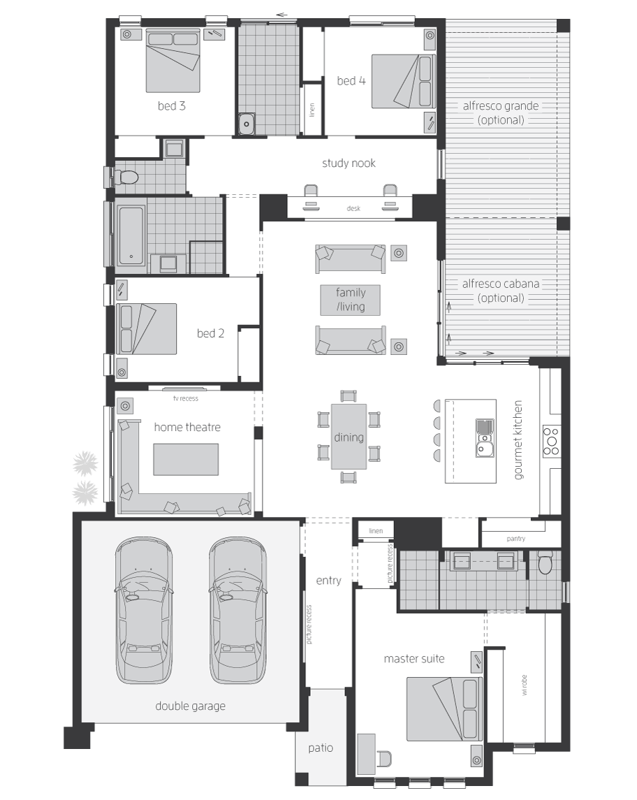 Floor Plan - Belvedere Floor Plan - Belvedere - Home Designs Canberra - McDonald Jones