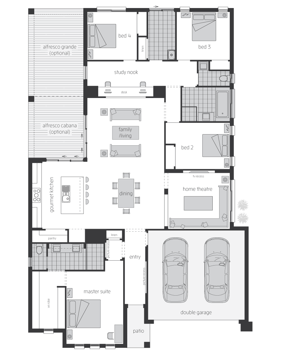 Floor Plan - Belvedere Floor Plan - Belvedere - Home Designs Canberra - McDonald Jones