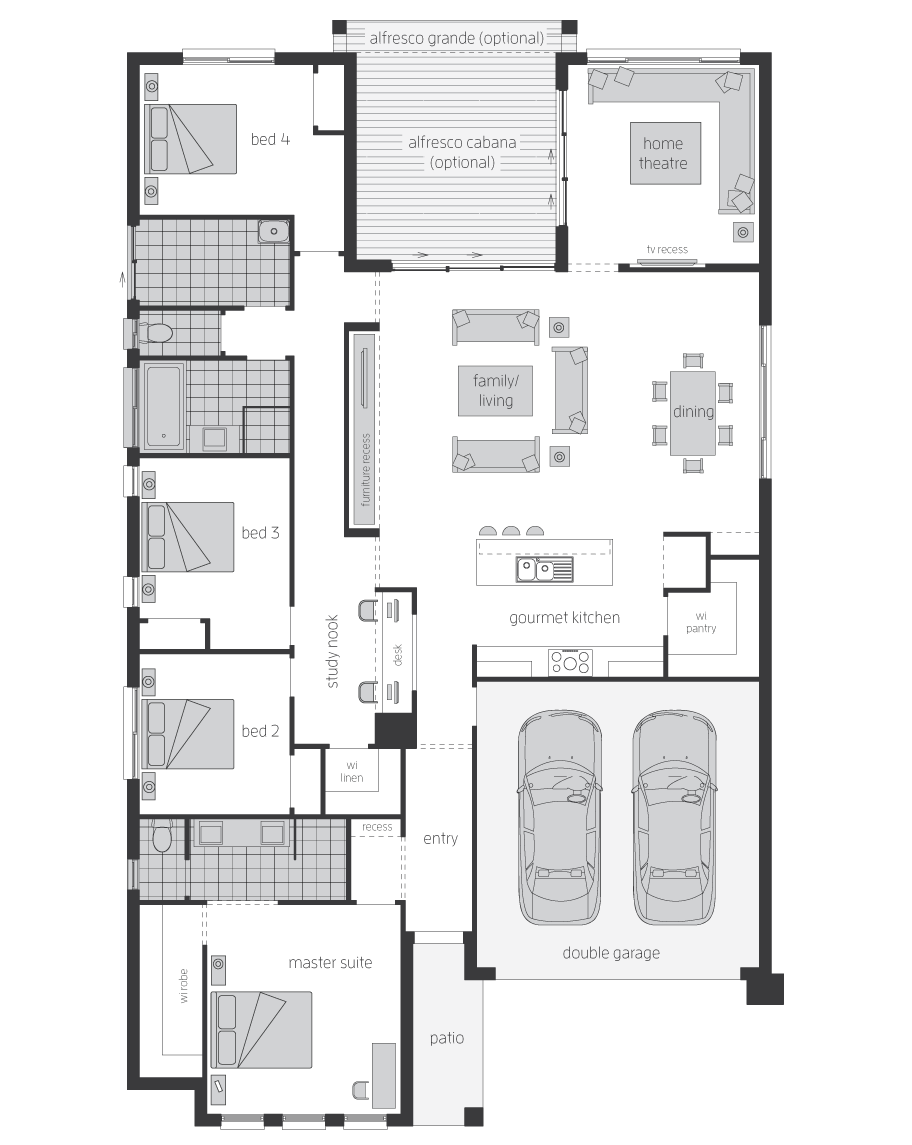 Floor Plan - Martell Floor Plan - Martell - Home Designs Canberra - McDonald Jones
