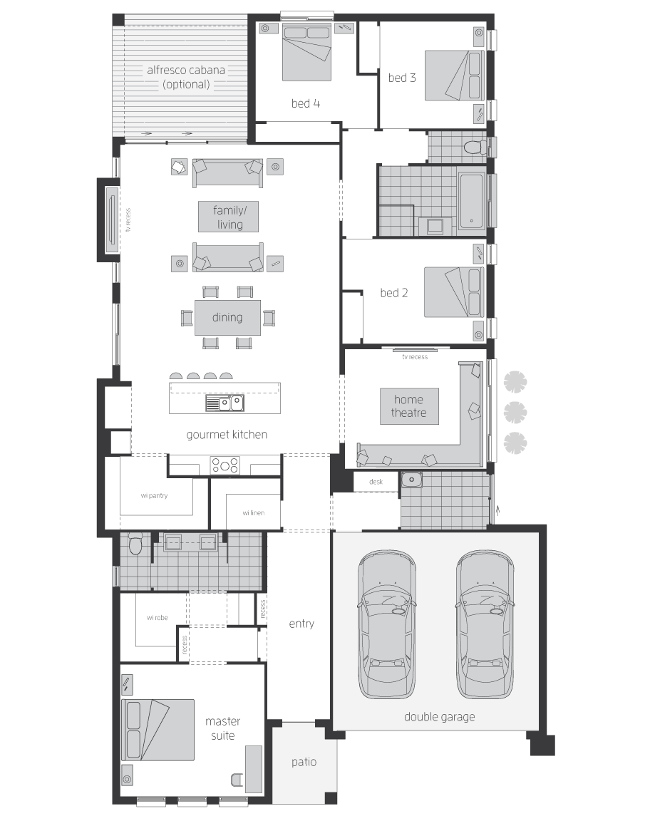 Floor Plan - Sandalford Floor Plan - Sandalford - Home Designs Canberra - McDonald Jones