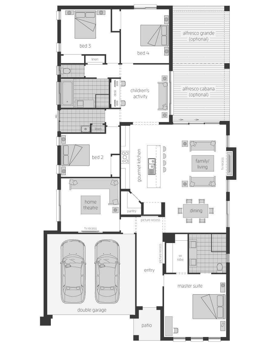 Floor Plan - Veuve - Home Designs Canberra - McDonald Jones