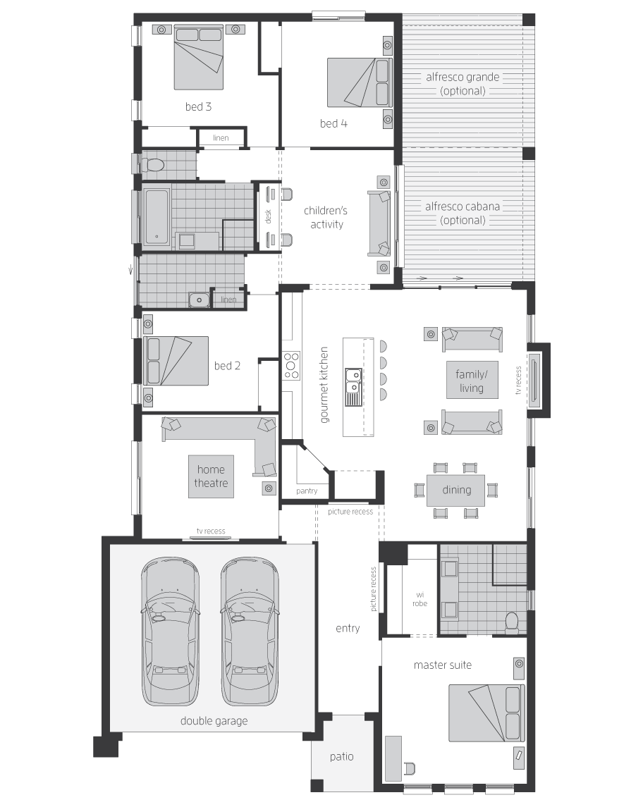 Floor Plan - Veuve Floor Plan - Veuve - Home Designs Canberra - McDonald Jones