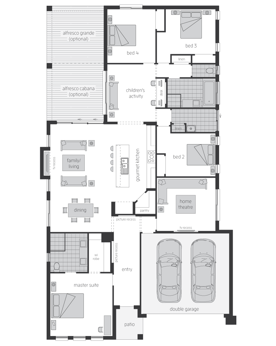 Floor Plan - Veuve - Home Designs Canberra - McDonald Jones