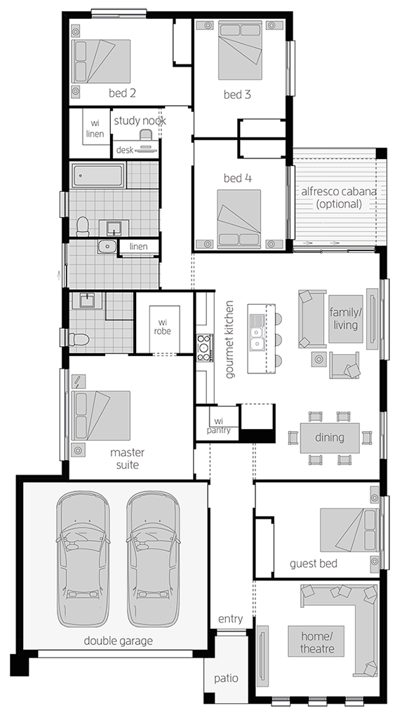 Somersby Floor Plan -  Single Storey Floor Plan - MexLucky