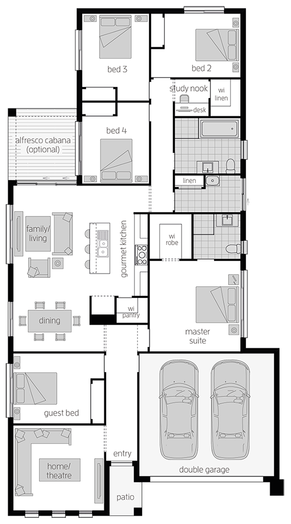 Somersby Floor Plan -  Single Storey Floor Plan - McDonald Jones Homes