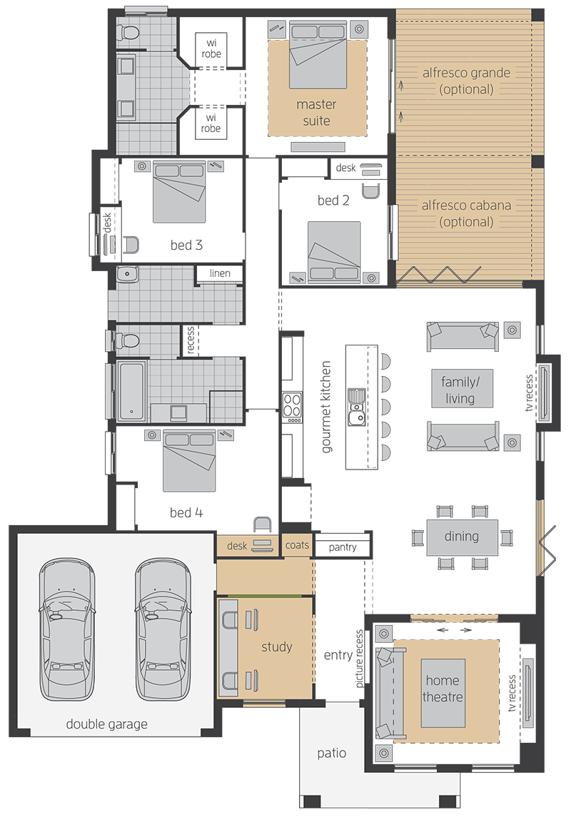 Havana Three upgrade floorplan lhs Havana Three upgrade floorplan lhs