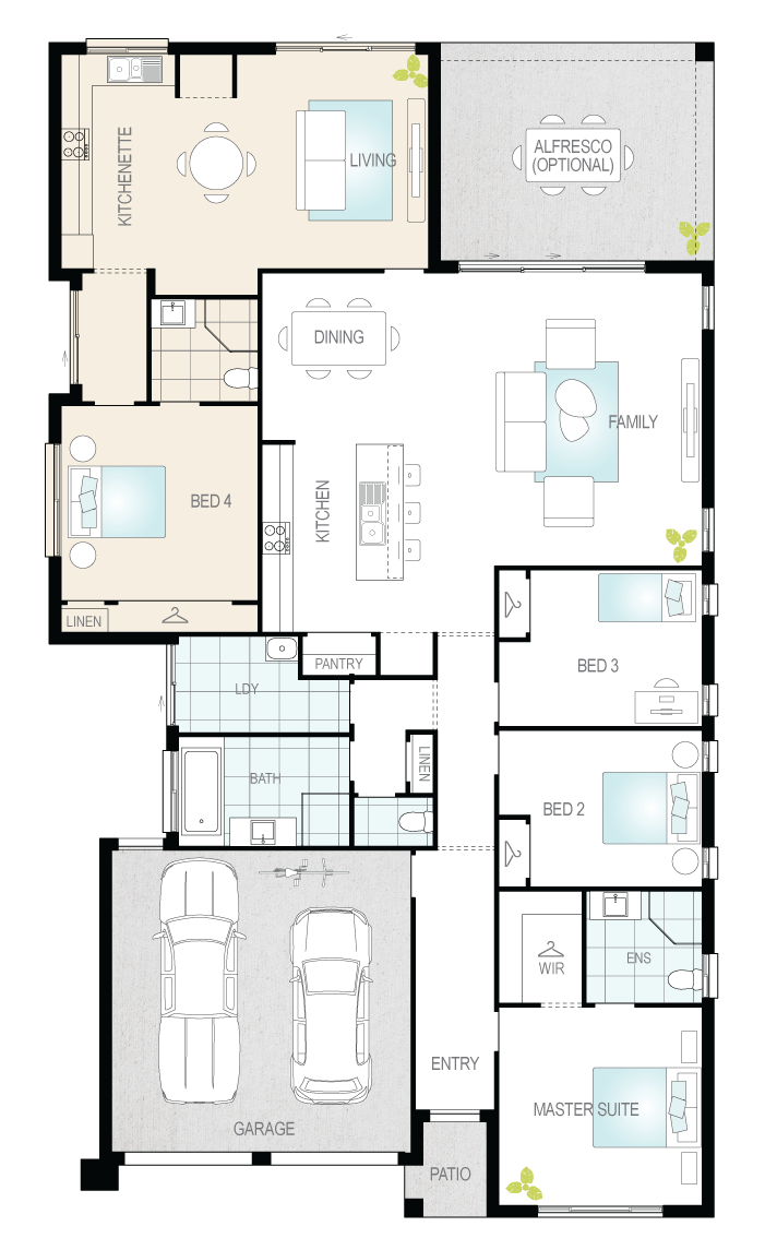 Duo Dual Living Single Storey Floor Plan McDonald Jones