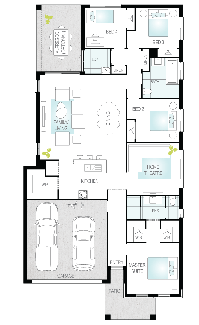 Lucia Three- Single Storey Floor Plan Lucia Three- Single Storey Floor Plan- McDonald Jones