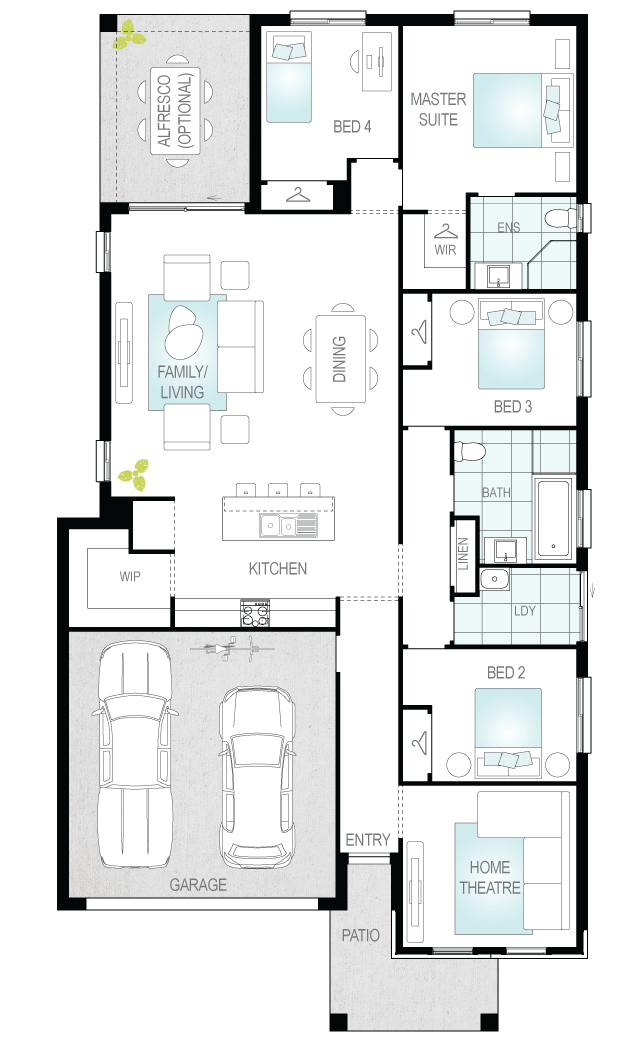 Lucia Two- Single Storey Floor Plan- McDonald Jones