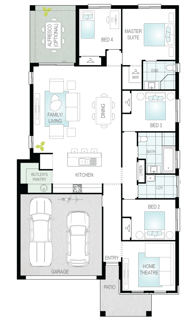 Lucia Two- Single Storey Floor Plan Upgrade- McDonald Jones
