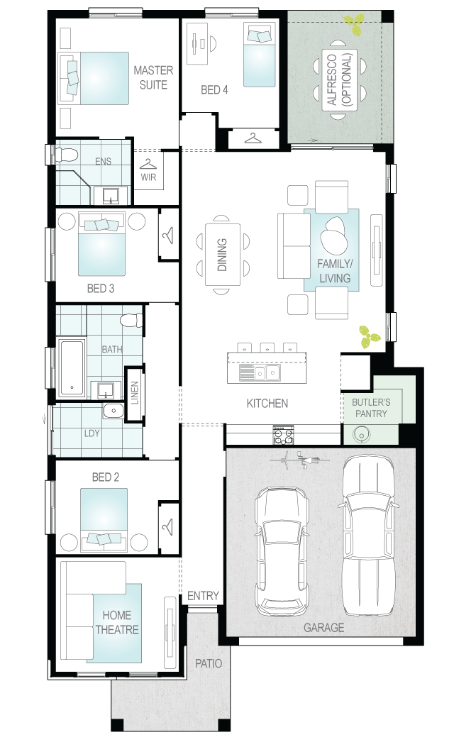 Lucia Two- Single Storey Floor Plan Upgrade- McDonald Jones